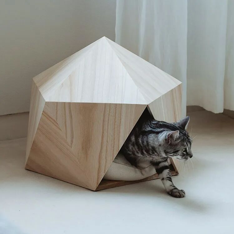 Triangular Entry Lightweight Wooden Pet House
