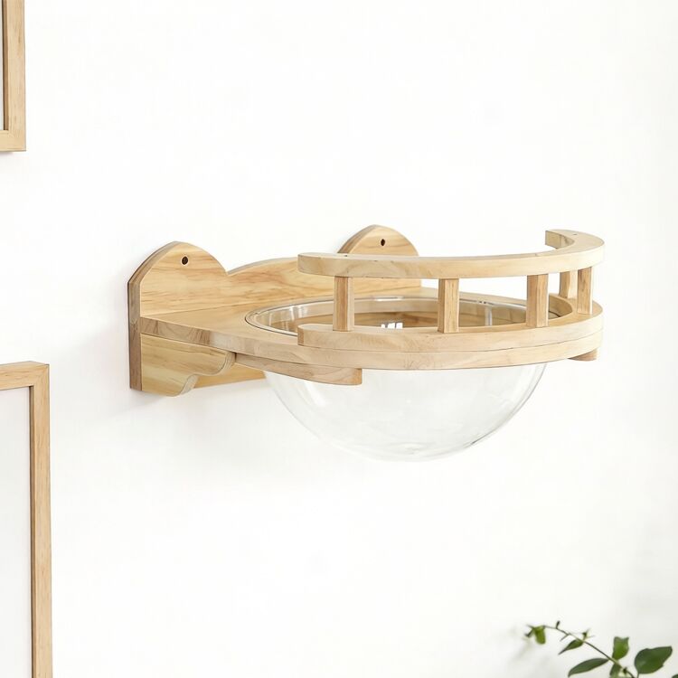 Wall-Mounted Solid Wood Cat Space Capsule - Image 3