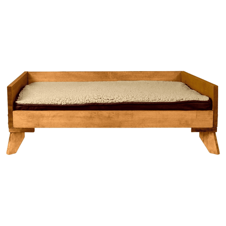 Elevated Wooden Dog Bed Frame with Comfort Foam Mattress