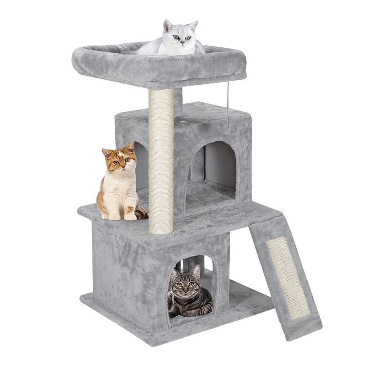 Multi-Level Cat Tree with Enlarged Base Condo