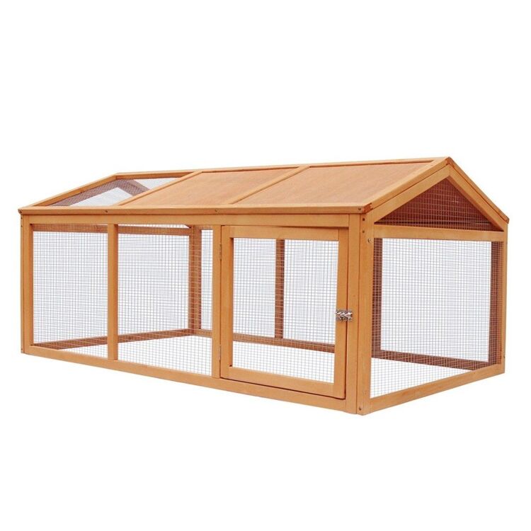 Wooden Chicken Coop and Rabbit Hutch Outdoor Enclosure