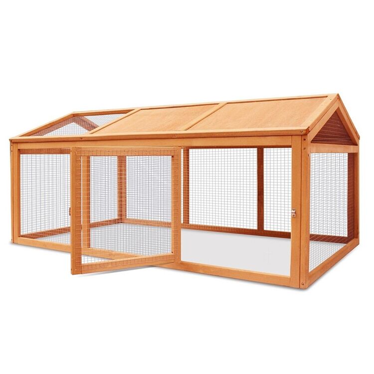 Wooden Chicken Coop and Rabbit Hutch Outdoor Enclosure