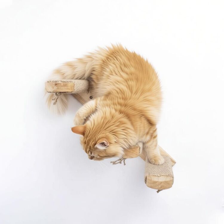 Cat Wall Ladder And Scratcher Plywood 41×7×7cm