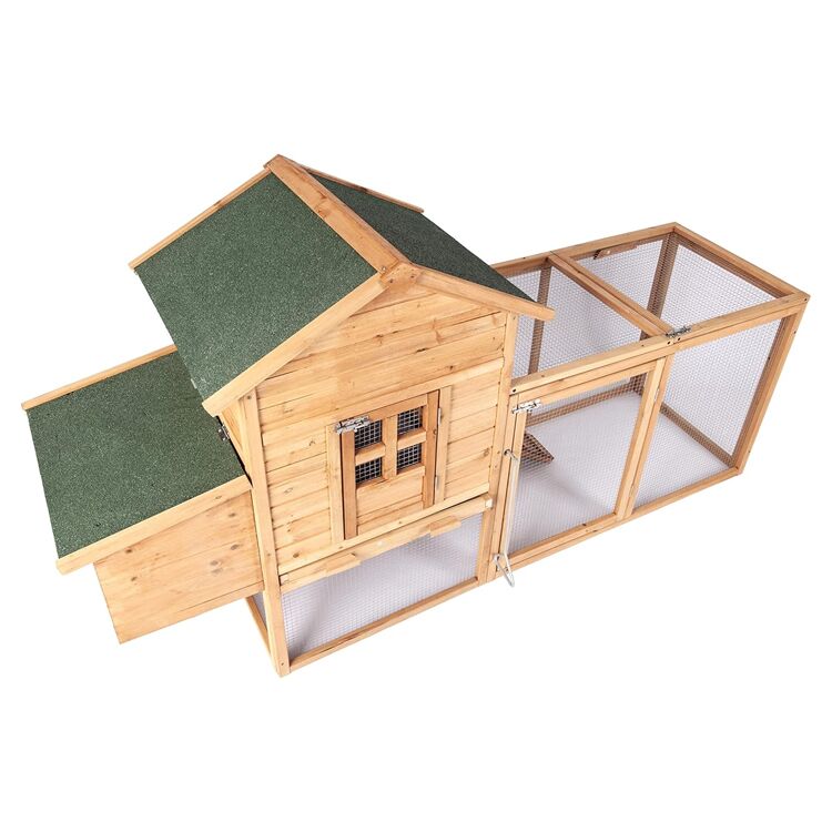 Wooden Chicken Coop with Nesting Box and Removable Tray