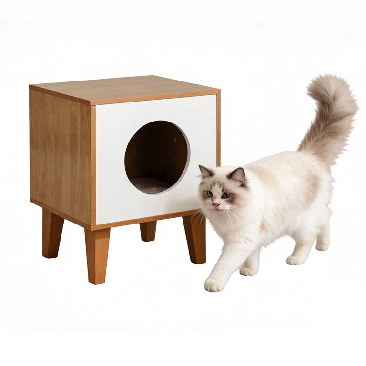 Pine Wood Cat House For Indoor Cats 20×13 Inches