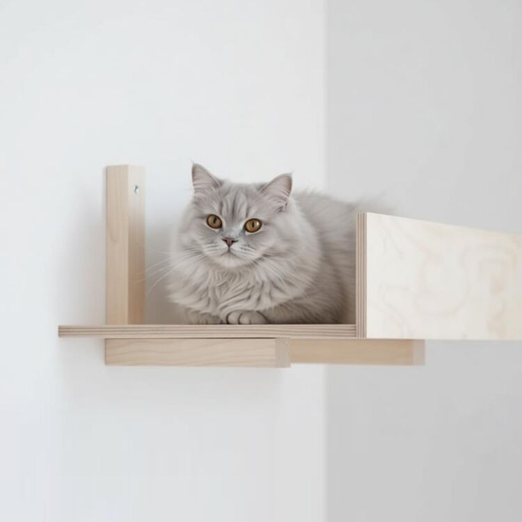 Plywood Cat Shelves Wall Mounted Perch 50×25×17cm - Image 4